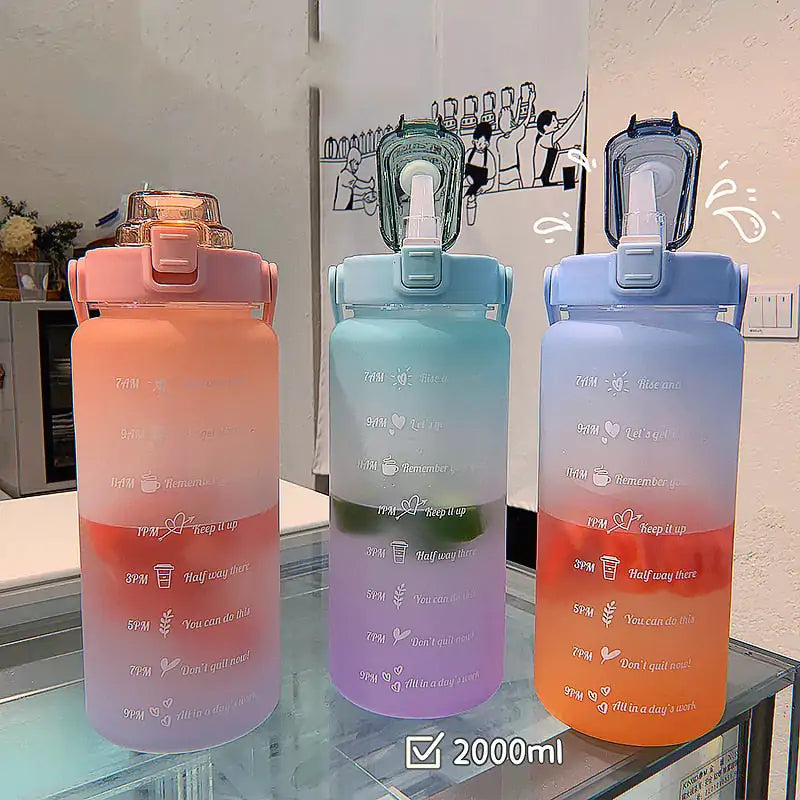 Stay Hydrated Colorful Frosted Water Bottle